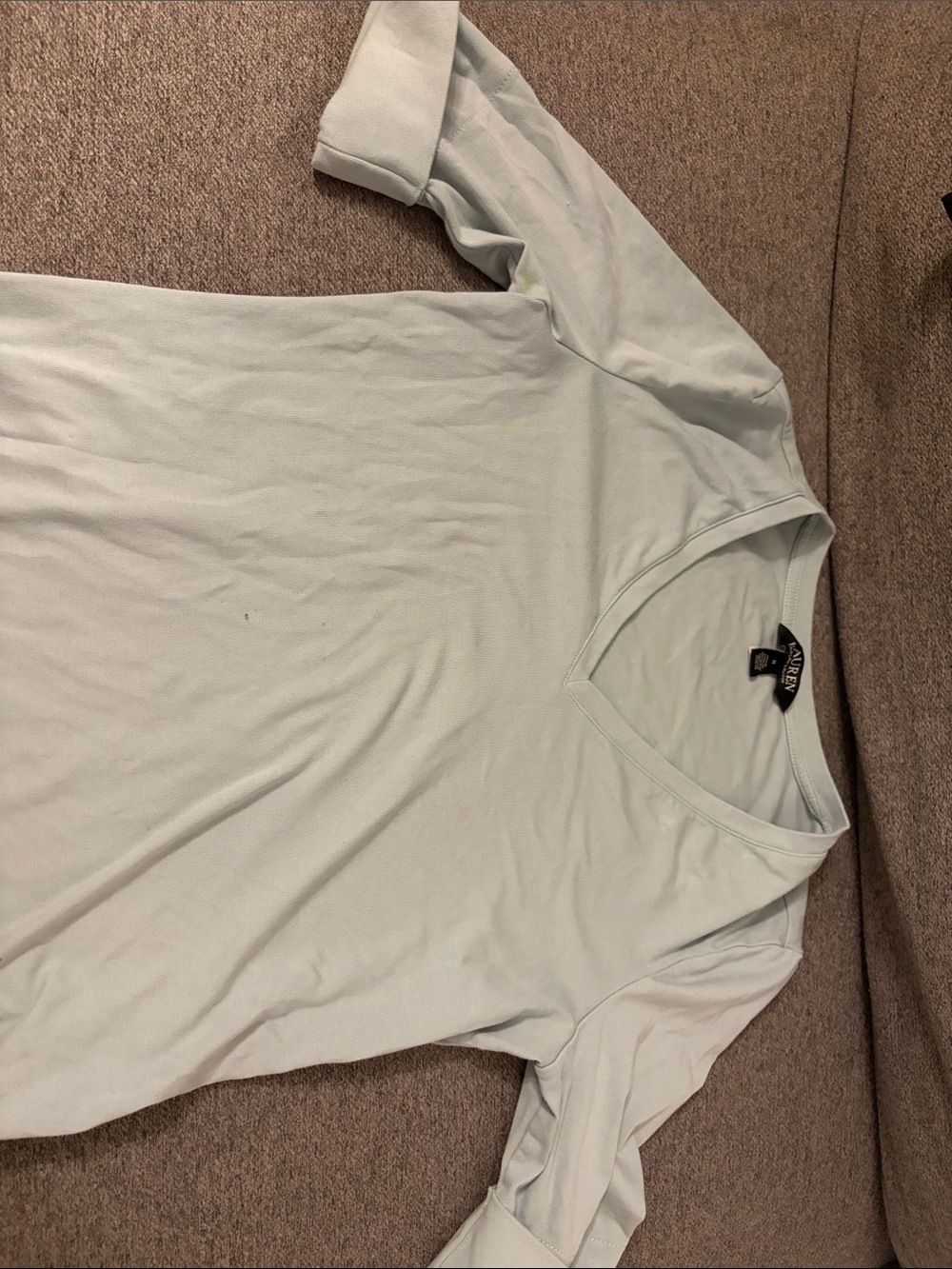 Lauren Ralph Lauren Light Mint V-Neck Short Sleeve Top